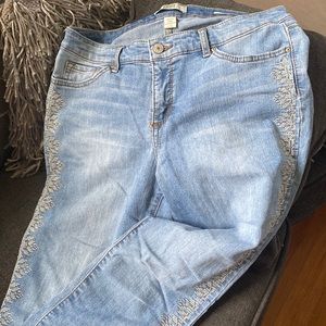Vintage America Blues Boho Capri Jeans